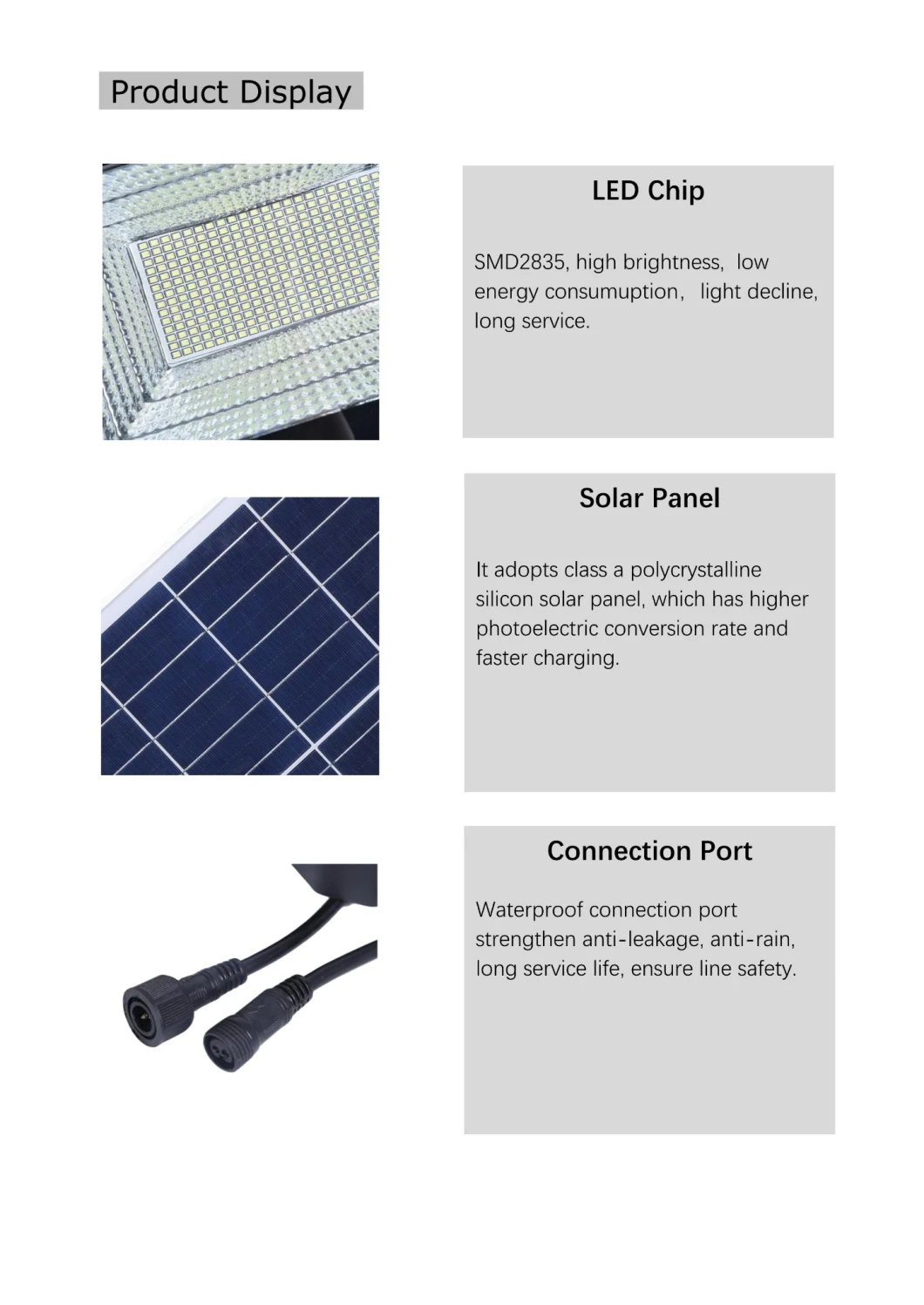 200W Dış Mekan Güneş Enerjisi LED Işıkları 150W 300W Güneş Sel Işığı 2