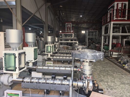 PLC Dokunmatik Ekran Kontrol Sistemi Polietilen Film Ekstrüzyon Ekipmanı 80-180mm Kalıp Kafası ile